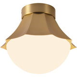 Brushed Gold/Matte Opal Glass Shelton Semi-Flush Mount by Alora Lighting