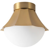 Brushed Gold/Matte Opal Glass Shelton Semi-Flush Mount by Alora Lighting