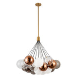 Brushed Gold-Mix Glass 28inch Bolla Chandelier by Kuzco Lighting