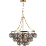 Brushed Gold/Smoked Glass 24inch Faye Chandelier by Alora Lighting