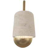 Brushed Gold/Travertine Bromley Wall/Vanity Light by Alora Lighting