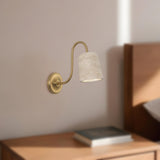 Brushed Gold/Travertine Bromley Wall/Vanity Light by Alora Lighting