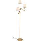 Brushed Gold/White Linen Sloan Floor Lamp by Alora Lighting