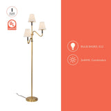 Brushed Gold/White Linen Sloan Floor Lamp by Alora Lighting Light Source