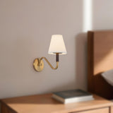Brushed Gold/White Linen Sloan Wall/Vanity Light by Alora Lighting