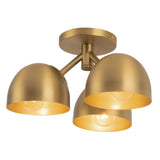 Brushed Gold 12inch Fosso Semi-Flush Mount by Kuzco Lighting