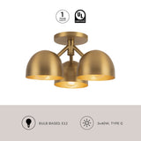 Brushed Gold 12inch Fosso Semi-Flush Mount by Kuzco Lighting Light Source
