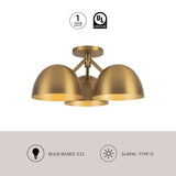 Brushed Gold 17inch Fosso Semi-Flush Mount by Kuzco Lighting Light Source