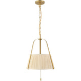 Brushed Gold/White Linen Scout Pendant by Alora Lighting