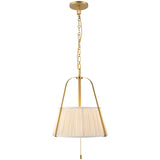 Brushed Gold/White Linen Scout Pendant by Alora Lighting