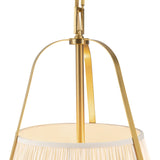 Brushed Gold/White Linen Scout Pendant by Alora Lighting Details