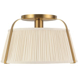 Brushed Gold/White Linen Scout Semi-Flush Mount by Alora Lighting
