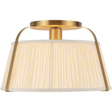 Brushed Gold/White Linen Scout Semi-Flush Mount by Alora Lighting