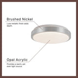 Brushed Nickel 12inch Yanis Flush Mount by Kuzco Lighting
