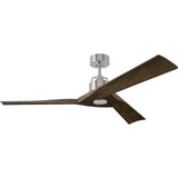 Brushed Steel Housing with Light Grey Weathered Oak Blades Alma Smart 52inch Ceiling Fan by Visual Comfort Fans
