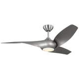 Brushed Steel Housing with Silver Blades Topan Smart 52inch LED Ceiling Fan by Visual Comfort Fans