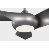 Brushed Steel Housing with Silver Blades Topan Smart 52inch LED Ceiling Fan by Visual Comfort Fans