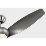 Brushed Steel Housing with Silver Blades Topan Smart 52inch LED Ceiling Fan by Visual Comfort Fans