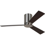 Brushed Steel Housing with Silver and Walnut Reversible Blades Rozzen 44inch Hugger Ceiling Fan by Visual Comfort Fans