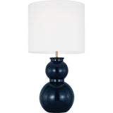 Buckley Table Lamp — 14 1/2", White Linen, Gloss Navy