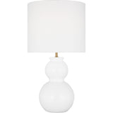 Buckley Table Lamp — 14 1/2", White Linen, Gloss White