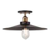 Bulstrode's Workshop Shaded Ceiling Mount 14 Inch Aged Gold Brass Black
