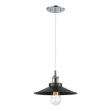 Bulstrode's Workshop Shaded Pendant 10 Inch Chrome Black