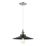 Bulstrode's Workshop Shaded Pendant 12 Inch Chrome Black