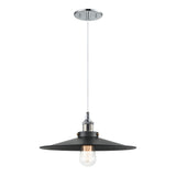 Bulstrode's Workshop Shaded Pendant 14 Inch Chrome Black