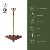 Burgundy 16inch Furrow Pendant by Alora Lighting Light Source