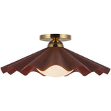 Burgundy 16inch Furrow Semi-Flush Mount by Alora Lighting