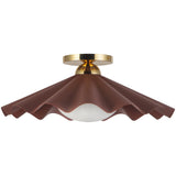 Burgundy 16inch Furrow Semi-Flush Mount by Alora Lighting