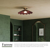 Burgundy 16inch Furrow Semi-Flush Mount by Alora Lighting