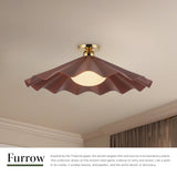 Burgundy 25inch Furrow Semi-Flush Mount by Alora Lighting