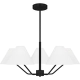 Burke Chandelier — 30", White Linen, Midnight Black
