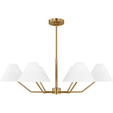 Burke Chandelier — 38", White Linen, Satin Brass