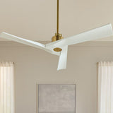 Burnished Brass Housing with Matte White Blades Alma Smart 52inch Ceiling Fan by Visual Comfort Fans