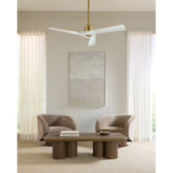 Burnished Brass Housing with Matte White Blades Alma Smart 52inch Ceiling Fan by Visual Comfort Fans in Living Room