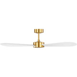 Burnished Brass Housing with Matte White Blades Paddle Smart 52inch Ceiling Fan by Visual Comfort Fans