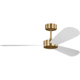 Burnished Brass Housing with Matte White Blades Paddle Smart 52inch Ceiling Fan by Visual Comfort Fans