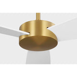 Burnished Brass Housing with Matte White Blades Paddle Smart 52inch Ceiling Fan by Visual Comfort Fans