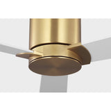 Burnished Brass Housing with Matte White Blades Rozzen 32inch Hugger Ceiling Fan by Visual Comfort Fans