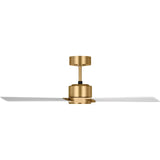 Burnished Brass Housing with Matte White Blades Rozzen 44inch Hugger Ceiling Fan by Visual Comfort Fans