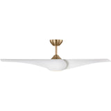 Burnished Brass Housing with Matte White Blades Topan Smart 52inch LED Ceiling Fan by Visual Comfort Fans