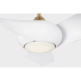 Burnished Brass Housing with Matte White Blades Topan Smart 52inch LED Ceiling Fan by Visual Comfort Fans