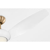 Burnished Brass Housing with Matte White Blades Topan Smart 52inch LED Ceiling Fan by Visual Comfort Fans