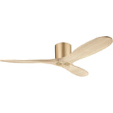 Burnished Brass Housing with Washed White Oak Blades Maverick Smart 52inch Hugger Ceiling Fan by Visual Comfort Fans