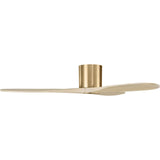 Burnished Brass Housing with Washed White Oak Blades Maverick Smart 52inch Hugger Ceiling Fan by Visual Comfort Fans
