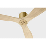 Burnished Brass Housing with Washed White Oak Blades Maverick Smart 52inch Hugger Ceiling Fan by Visual Comfort Fans
