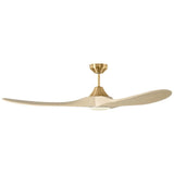 Burnished Brass Housing with Washed White Oak Blades Maverick Smart 60inch Ceiling Fan by Visual Comfort Fans